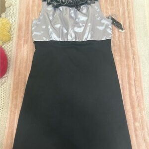 Tiana B. Black and Silver Mini Dress